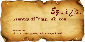 Szentgyörgyi Ákos névjegykártya