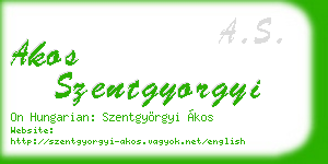 akos szentgyorgyi business card