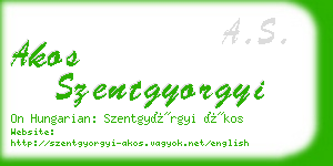 akos szentgyorgyi business card